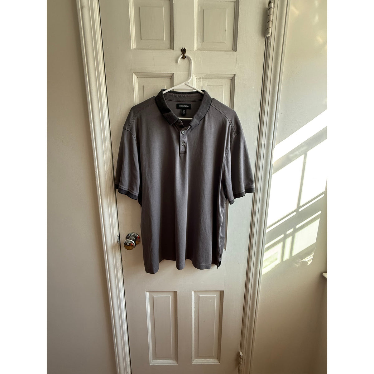 Nordstrom Men's Shop Solid Grey Short Sleeve Piqué Polo Shirt Size XXL EUC