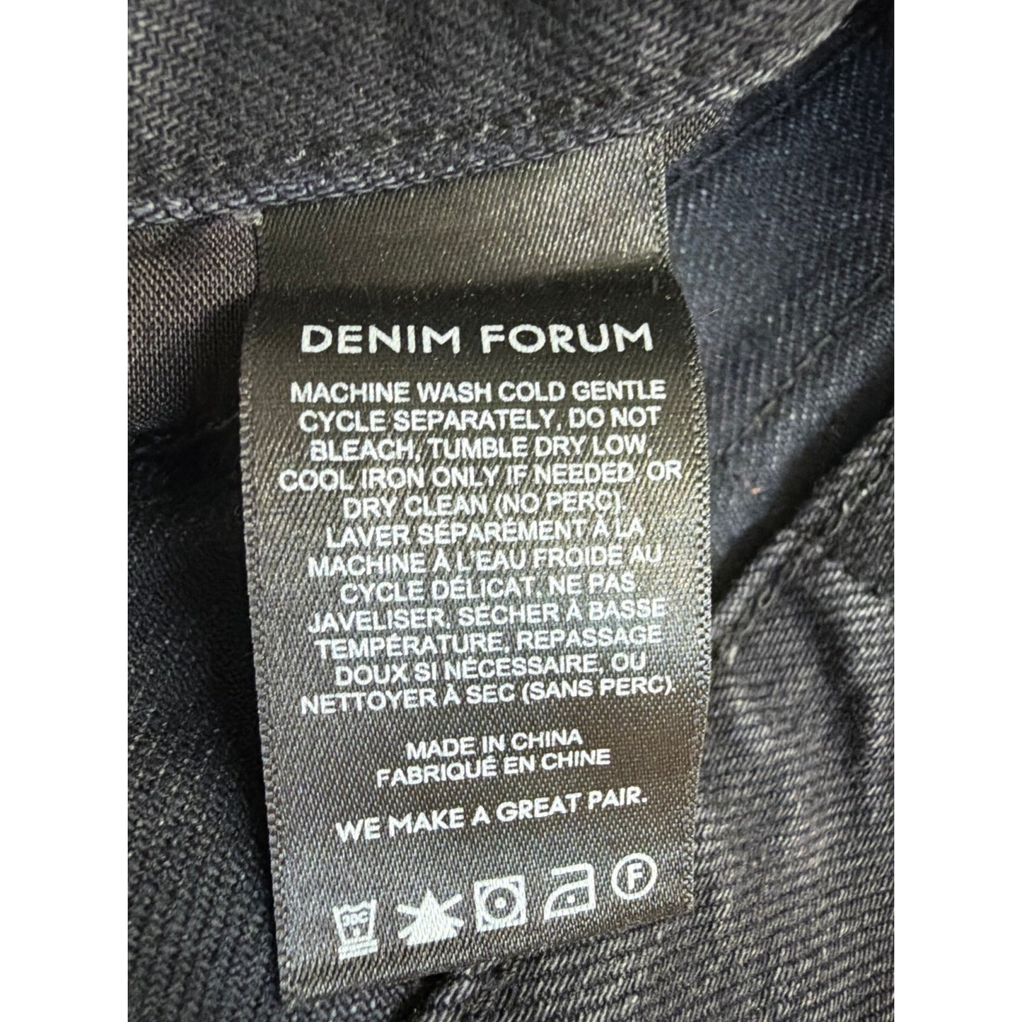 Denim Forum Size 31 The Marlo High-Rise Black Straight Leg Jeans