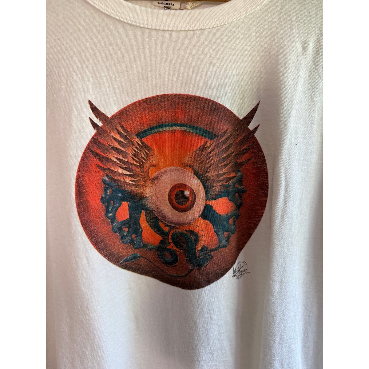 RE/DONE  Eyeball Graphic Classic Men's Tee Size Medium NWT Vintage White