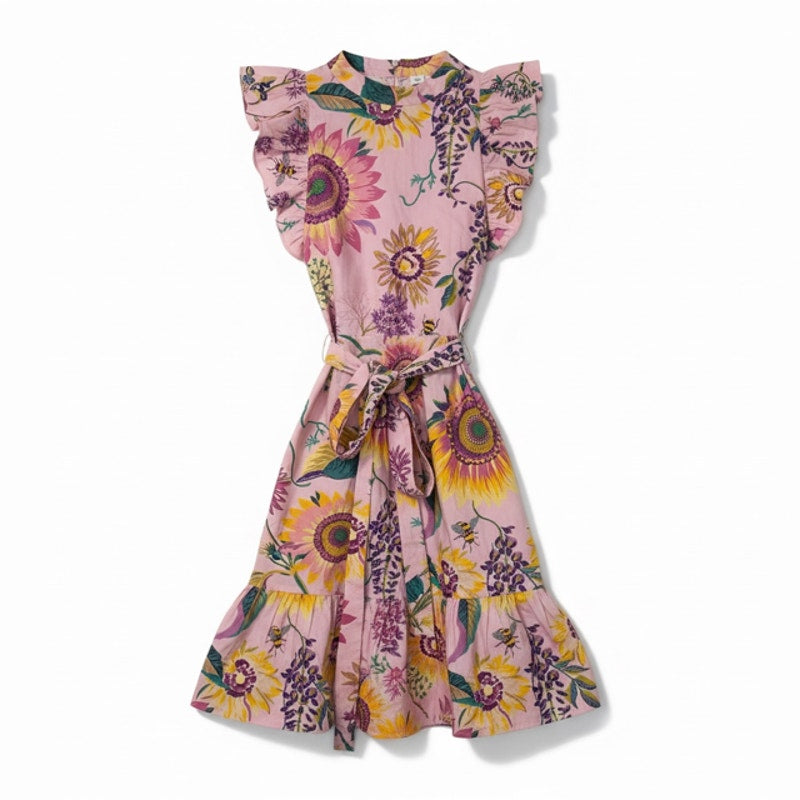 Banjanan BulBul Spring Floral Pink Dress - Size Small