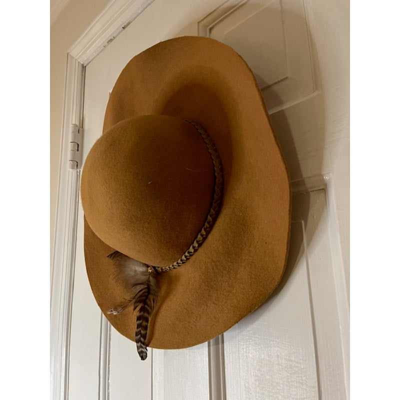 Vintage Boho Chic Brown Hat with Feather