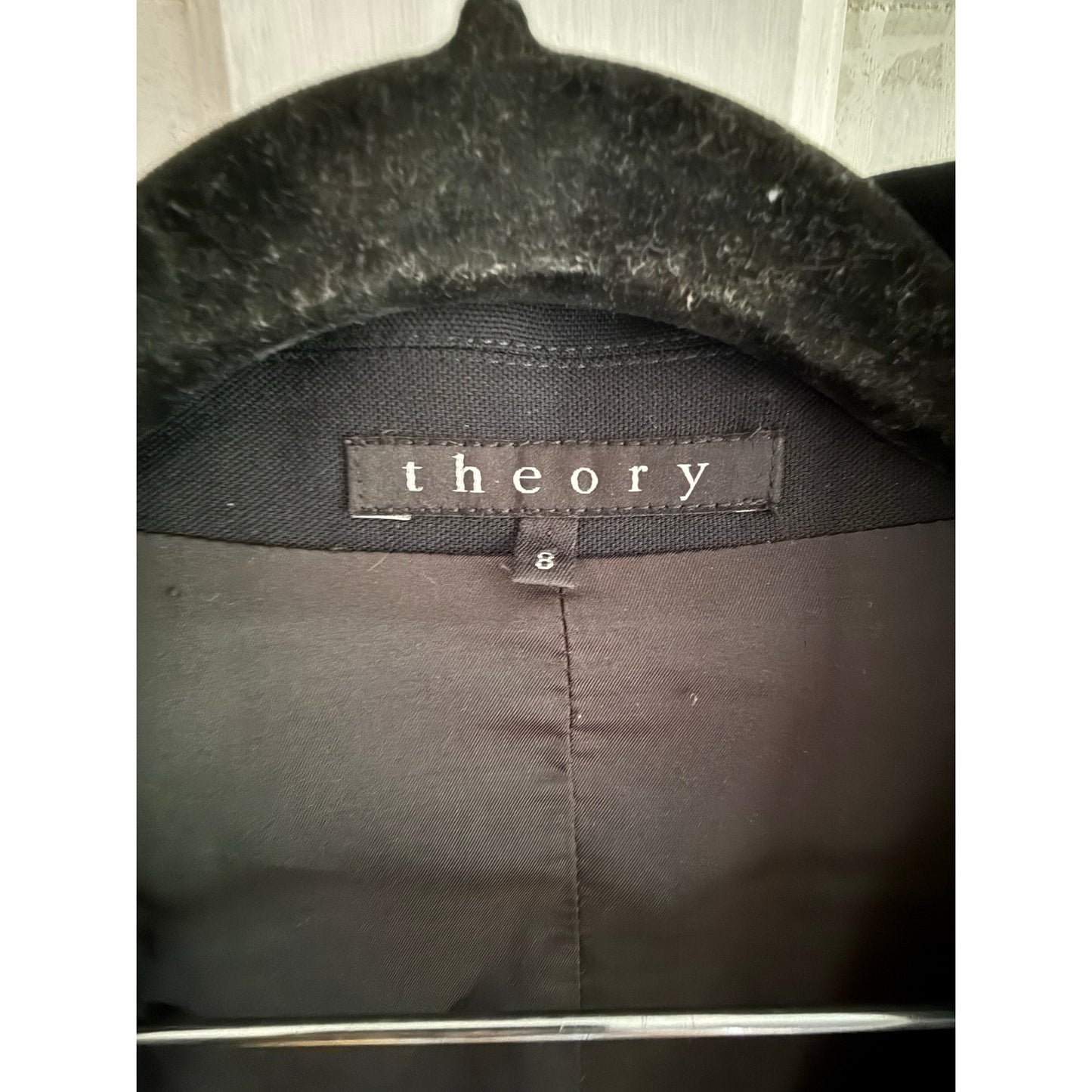 Theory Black Wool Blend Blazer Size 8