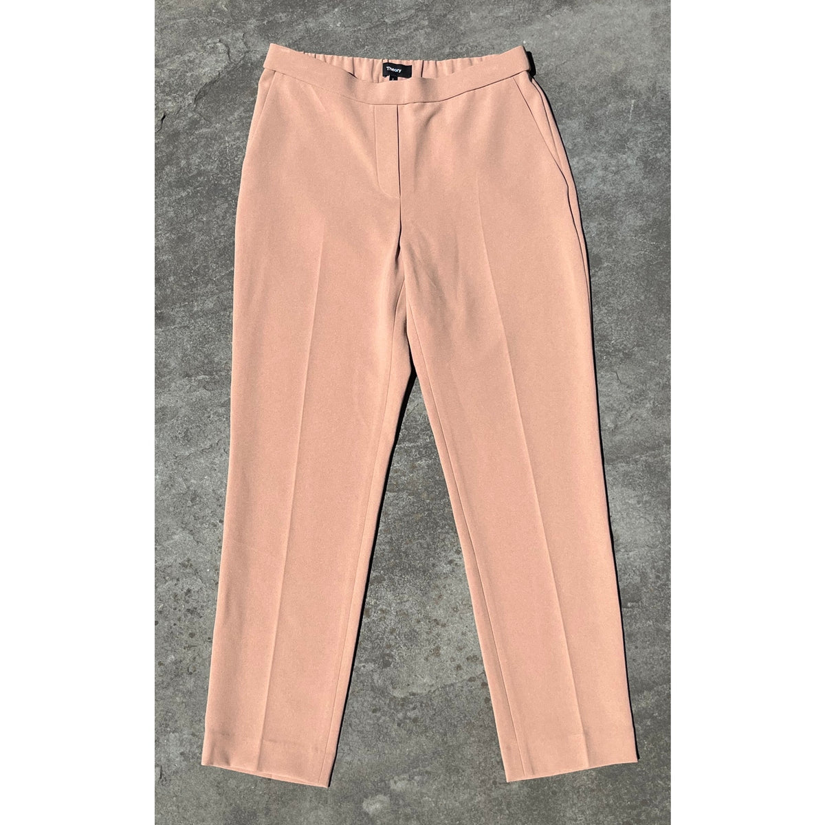 Theory Treeca Pull-On Pant 2 Black Slim Straight Cropped Dress Pant Essential 💼