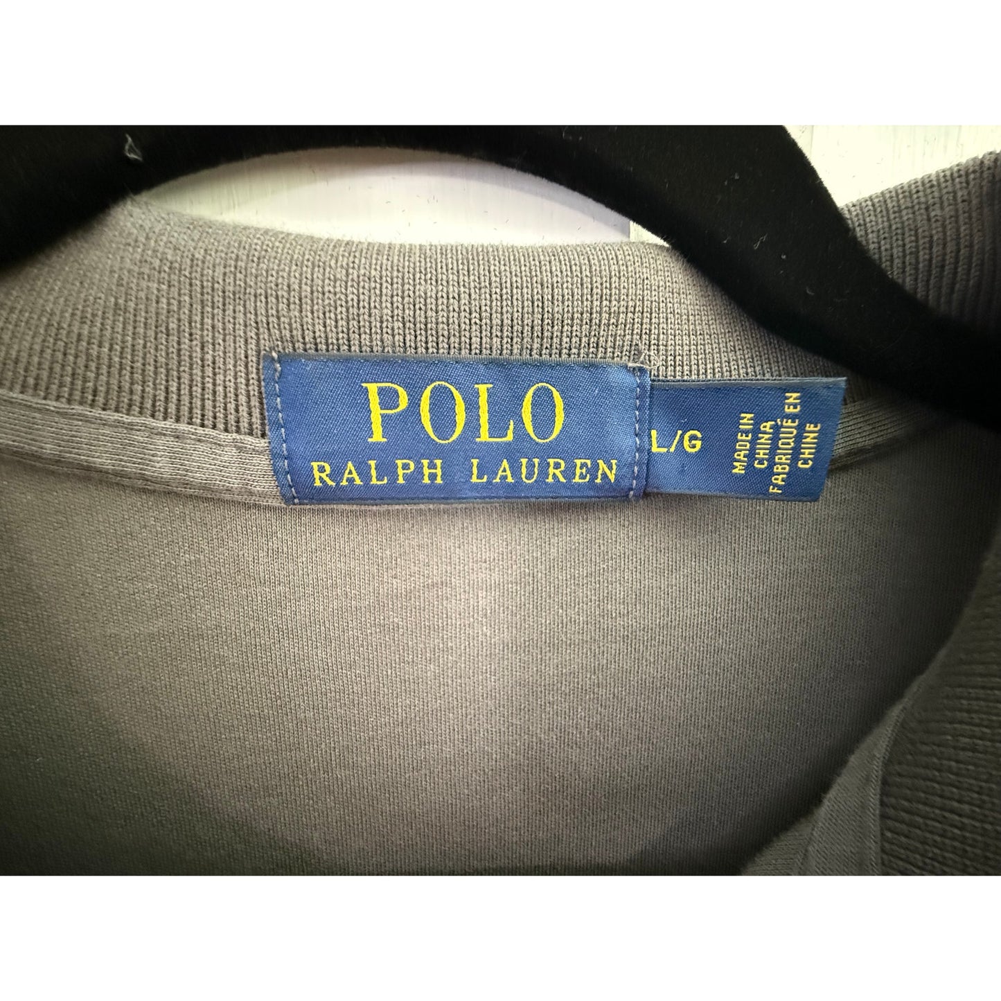 Polo Ralph Lauren Gray Polo Shirt Men's Light Blue Pony - Large
