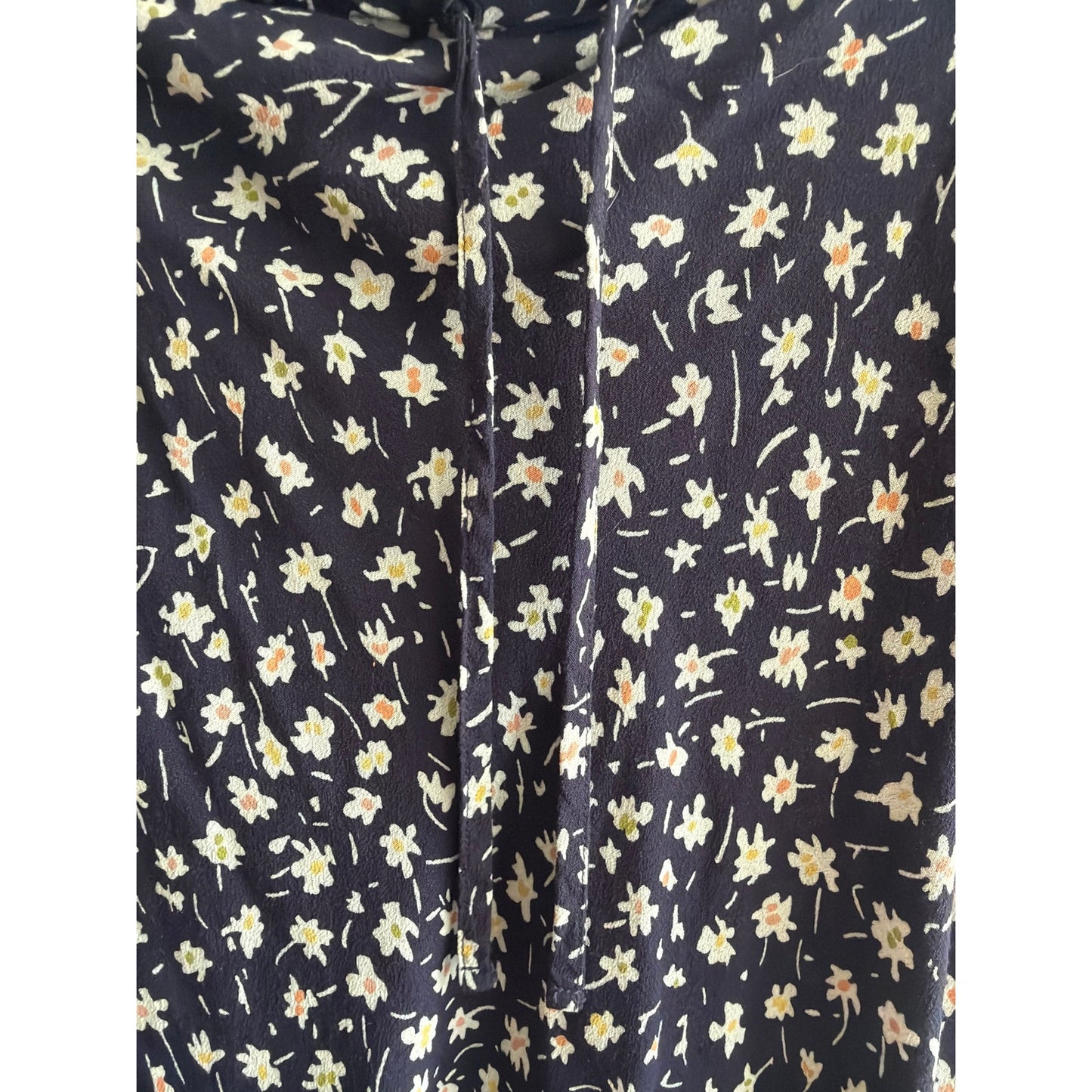 Madewell Skirt Womens 00 Dark Blue White Floral Pattern Flowy Lightweight Midi
