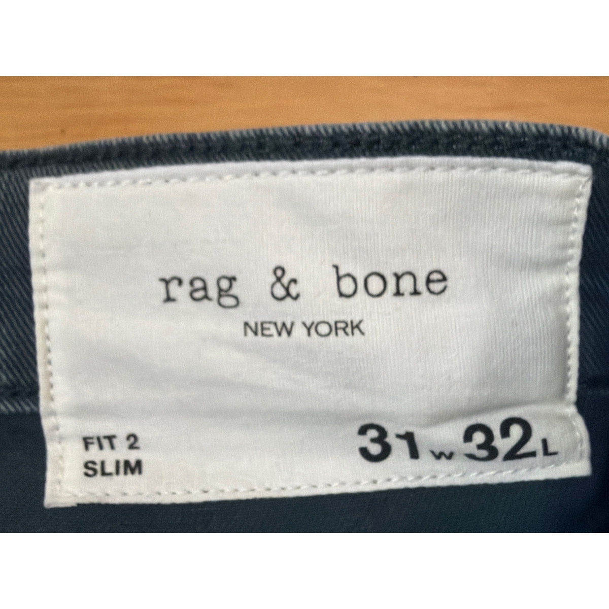 Rag & Bone Size 31x 32L Muted "Teal" Fit High Rise Gray Jeans