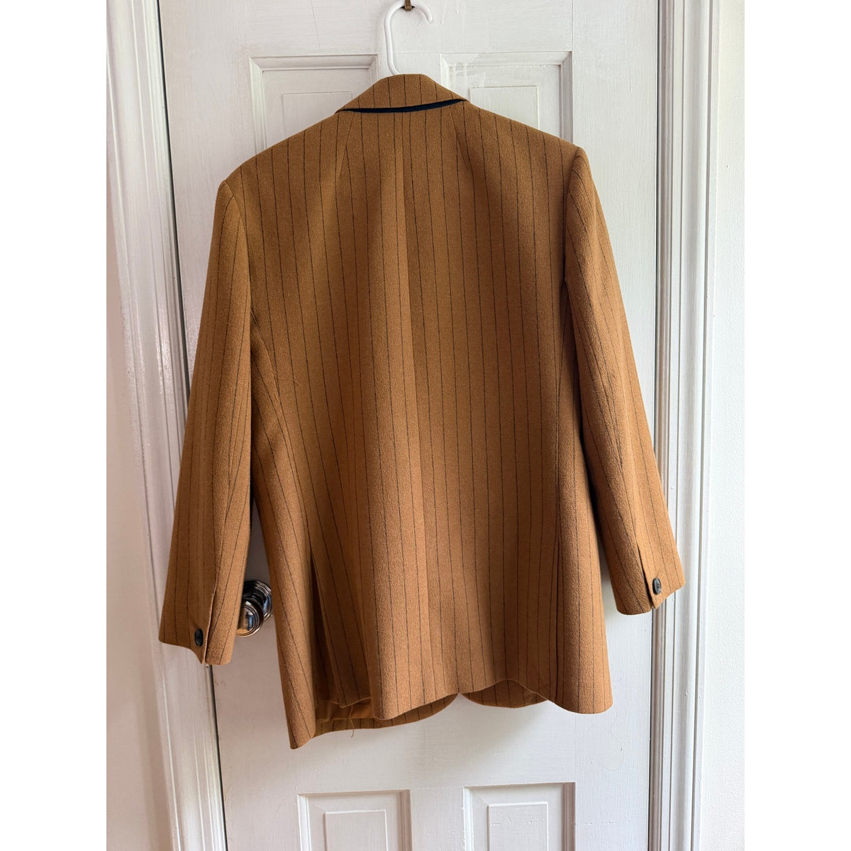 Madewell Women's Camel Brown Pinstripe Italian Wool Blazer Size 00