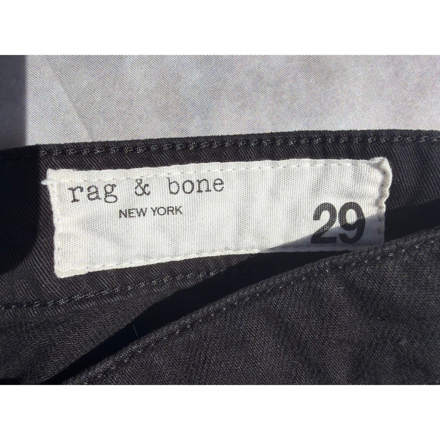 Rag & Bone Size 29 Logan Mid Rise Wide Leg Black Jean