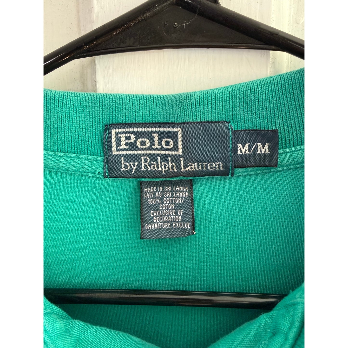 Rare Vintage Polo Ralph Lauren Aqua Mint Green Polo Gold Pony Medium
