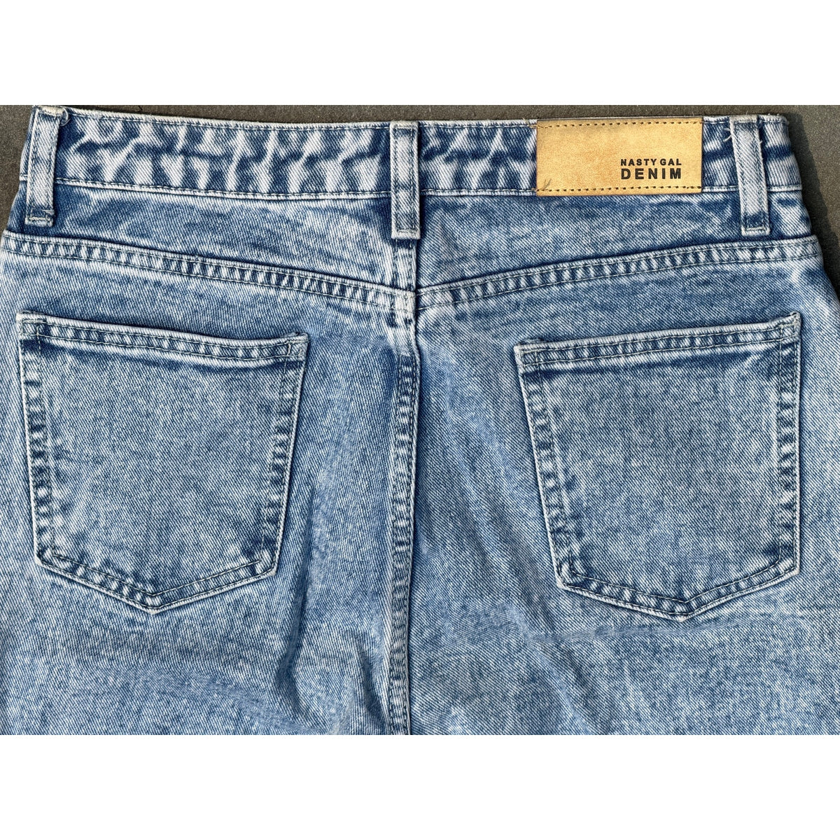 Nasty Gal Acid Wash High Waisted Mom Jeans Size UK 8 EU 36