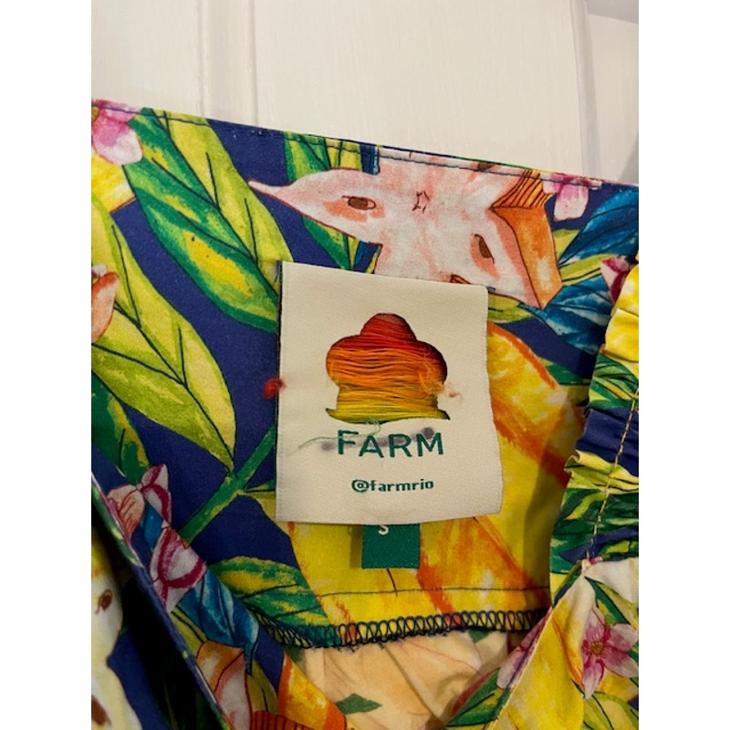 Farm rio, excellent condition, mini tiered jungle ruffle sleeve dress Size Small