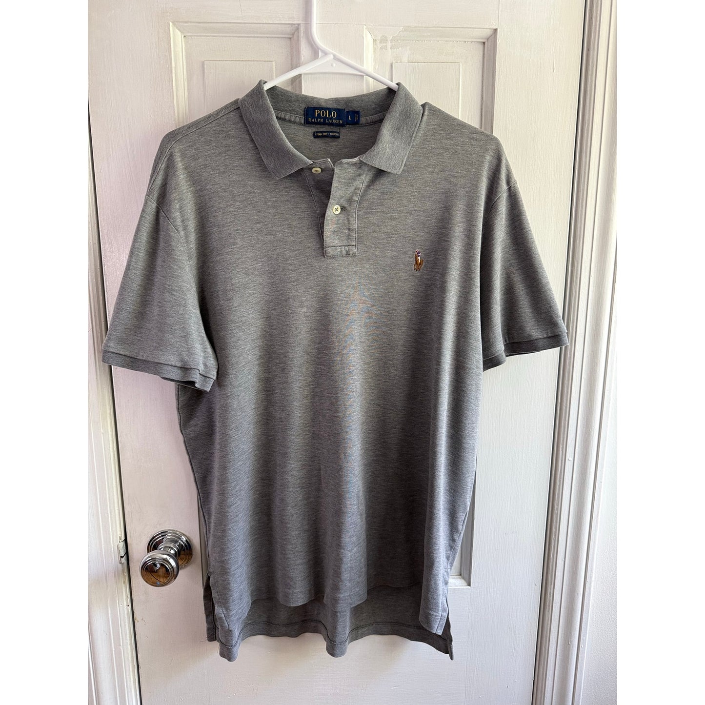 Polo Ralph Lauren Gray Polo Shirt Men's  Detailed Pony