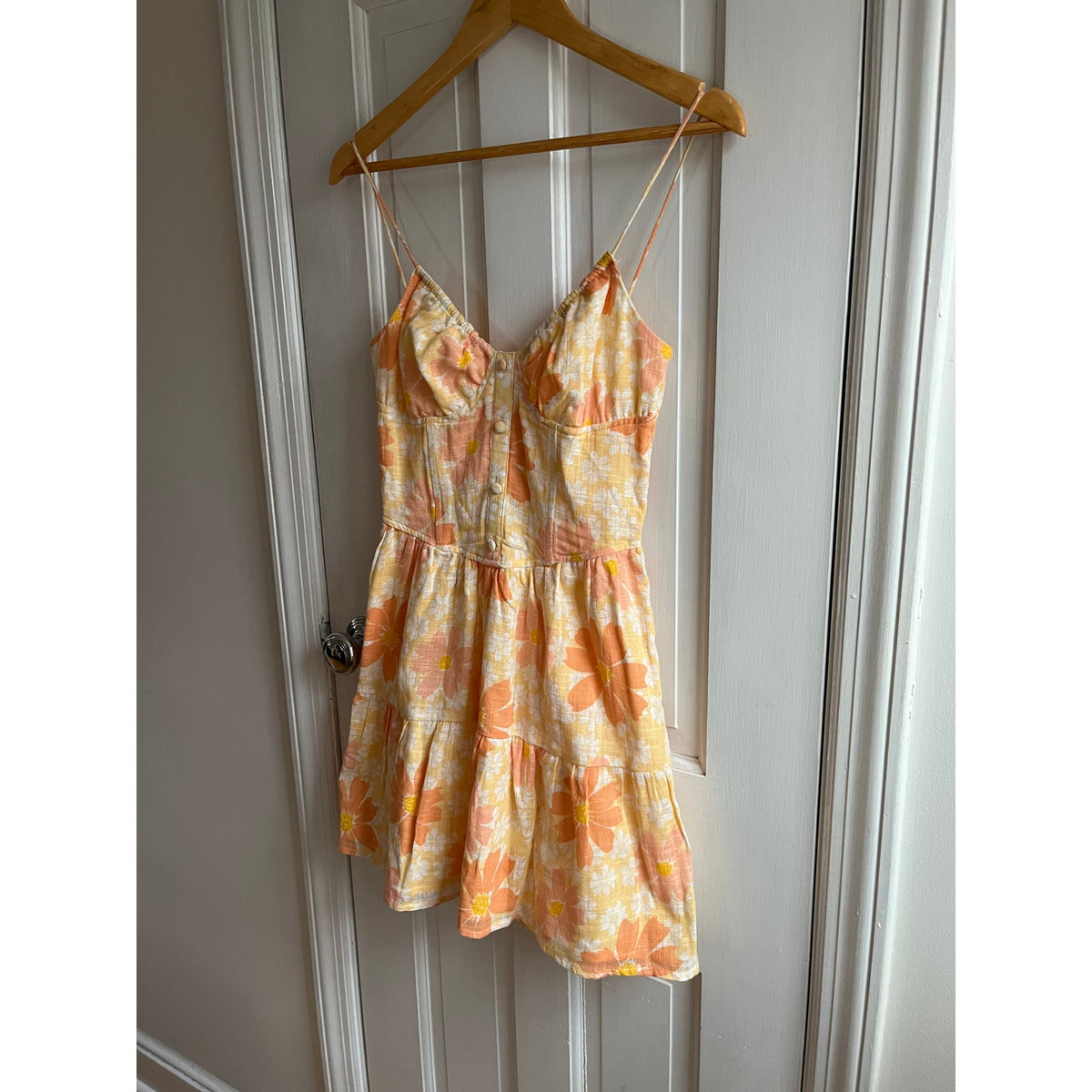 Sabo Skirt Tasja Dress Spring Yellow Orange 60s Retro Mini XS