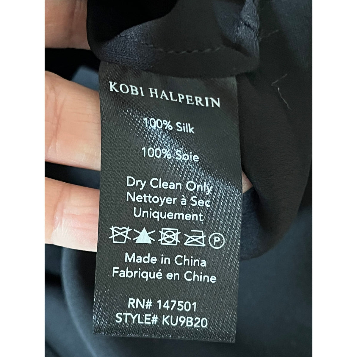 Kobi Halperin Silk Chiffon Bell Sleeve Blouse - Black - Size Medium - EUC