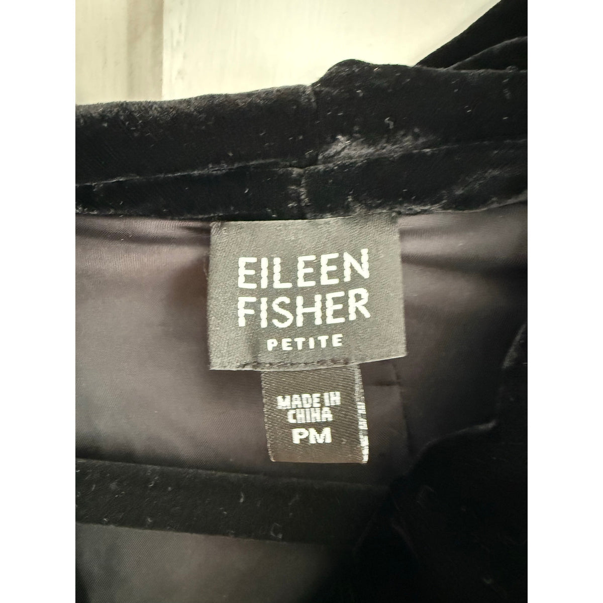 Eileen Fisher Black Silk Blend Drape Cloak Hoodie Cardigan Petite Medium PM