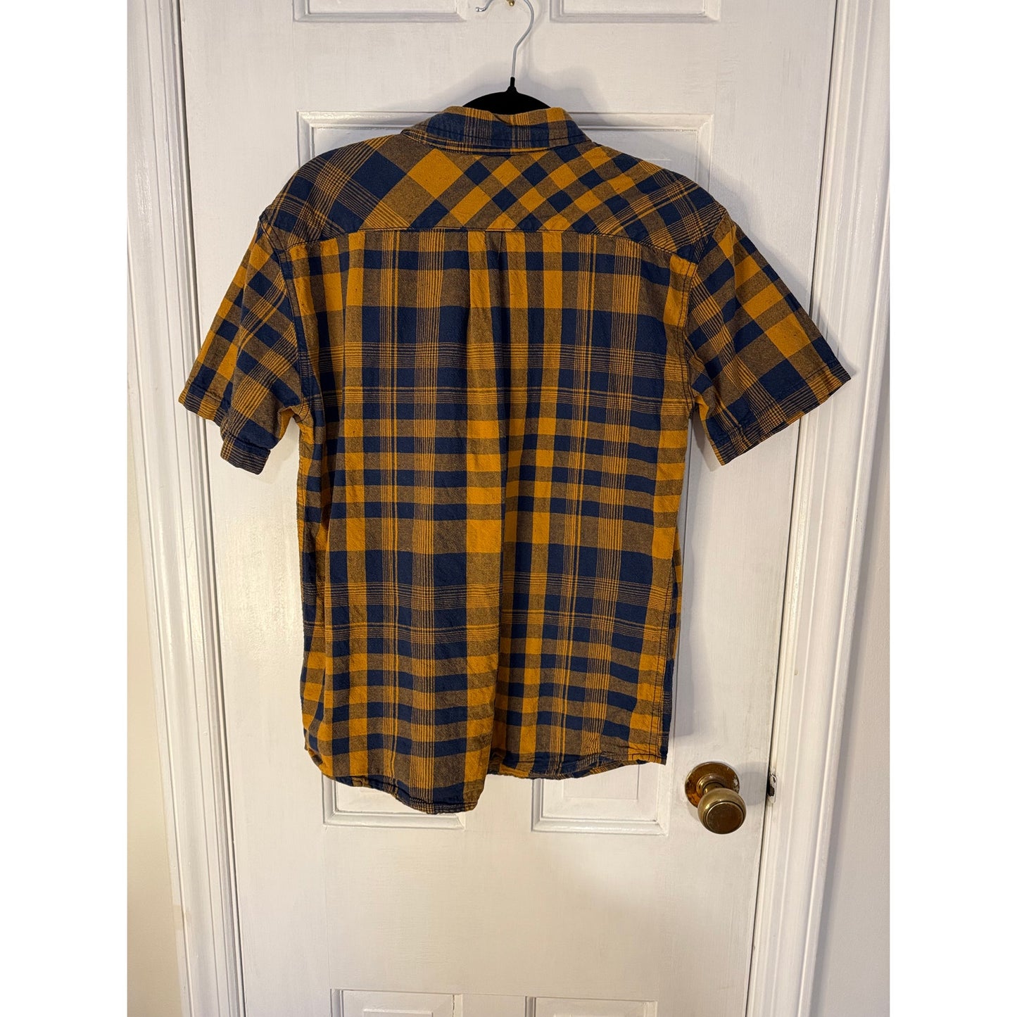 Levi's Men's Orange Check Short Sleeve Shirt - Small