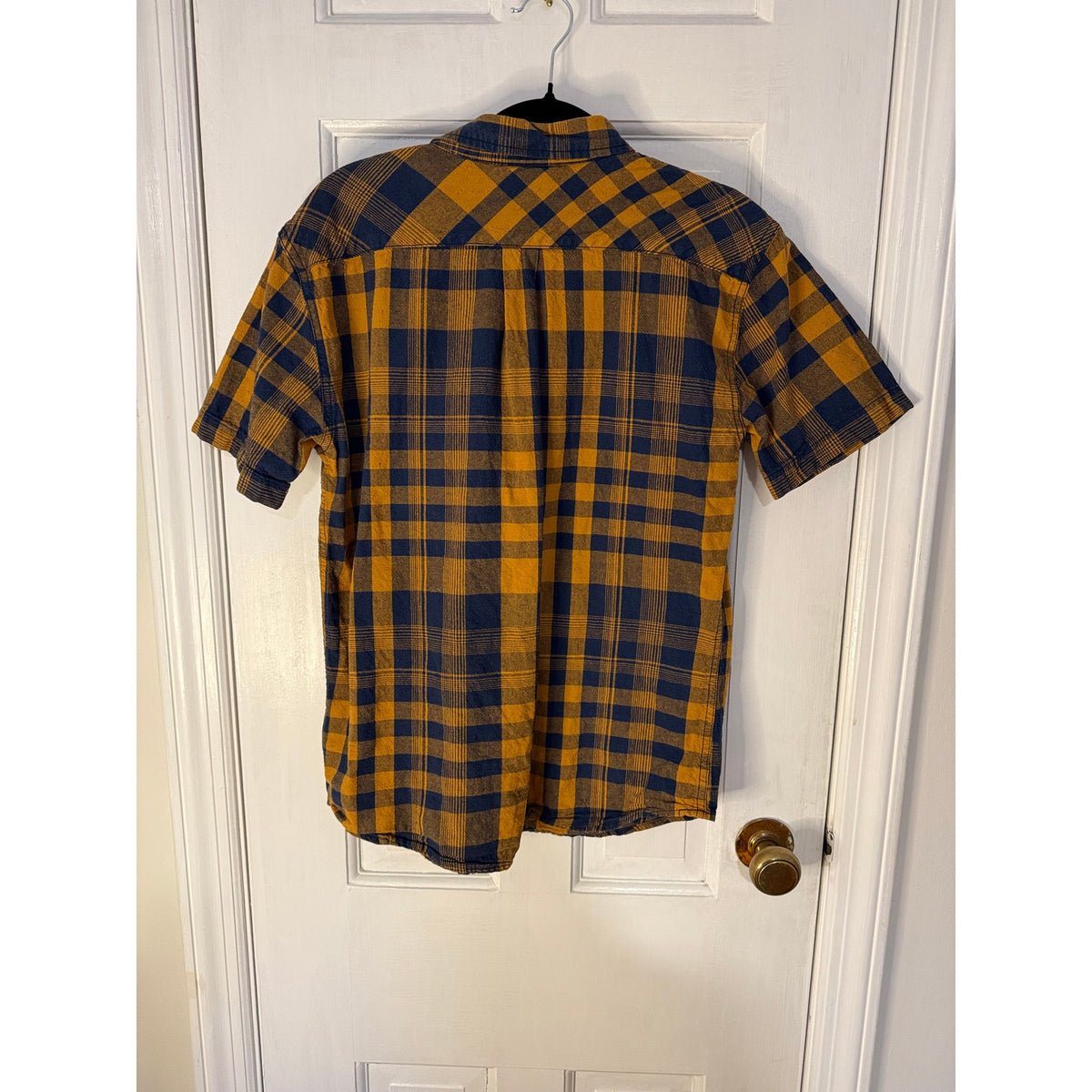 Levi's Men's Orange Check Short Sleeve Shirt - Small