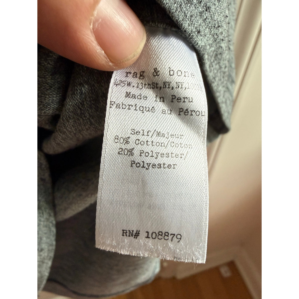 Rag & Bone Handmade Polo Men's Small Grey Knit Short Sleeve