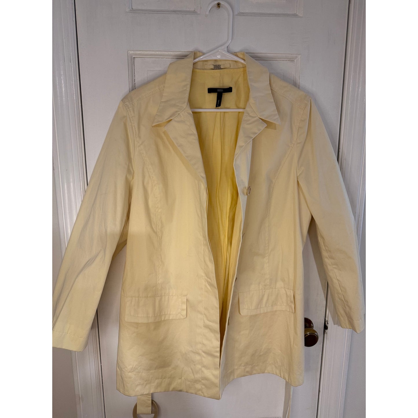 Hugo Boss Women's Canary Yellow Raincoat - Size 14