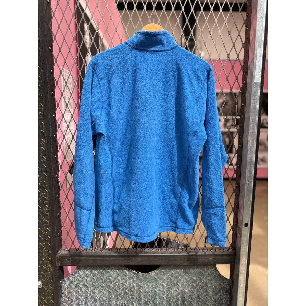 The North Face Blue Denali Fleece Jacket Zip Chest Pocket Outdoor Layering Medium