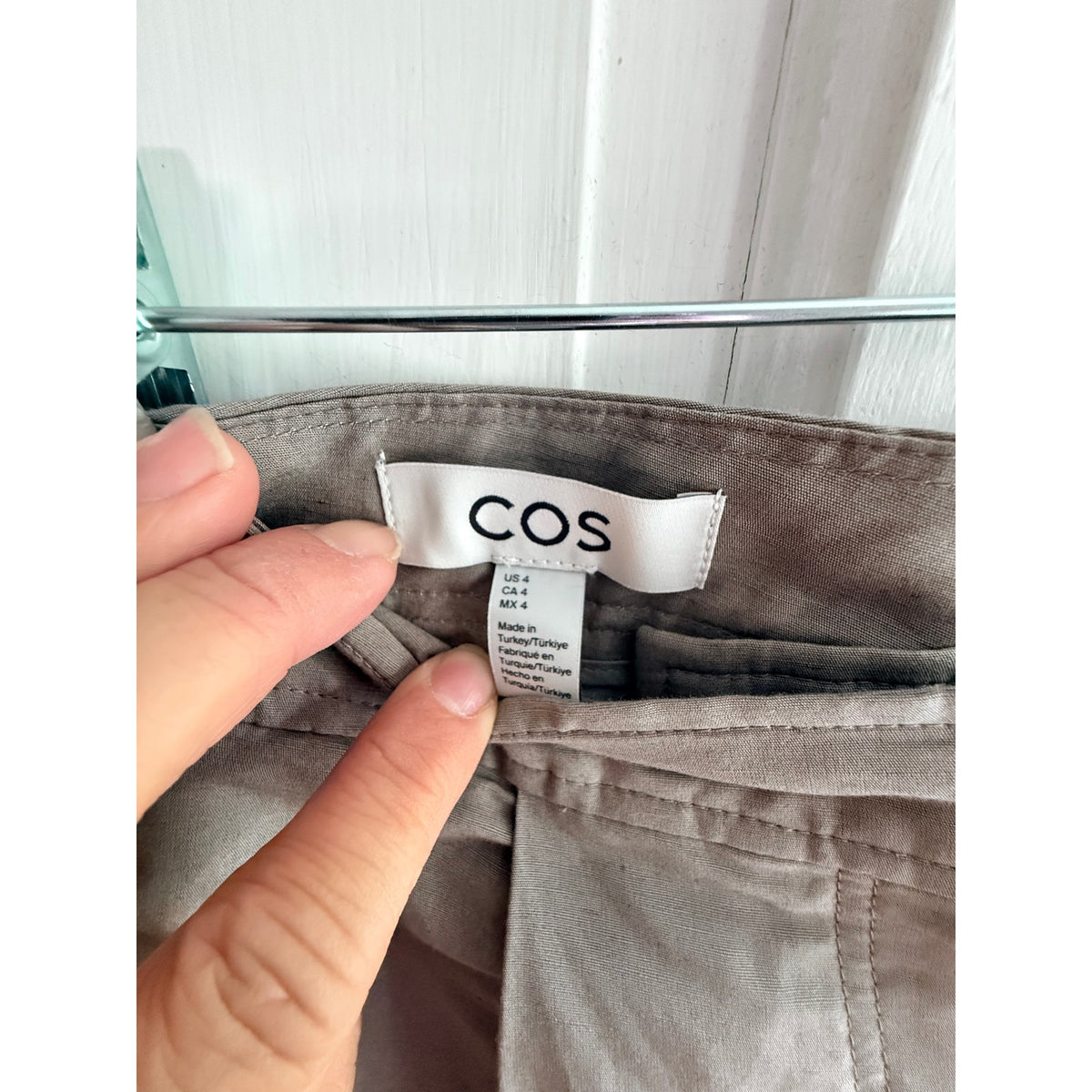 COS High-Waisted Pleated Chino Pants - Size 4 - Tan - EUC