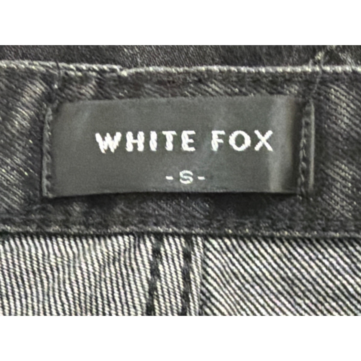 White Fox High Rise Straight Leg Jeans Size S Washed Black Charcoal Denim Skater