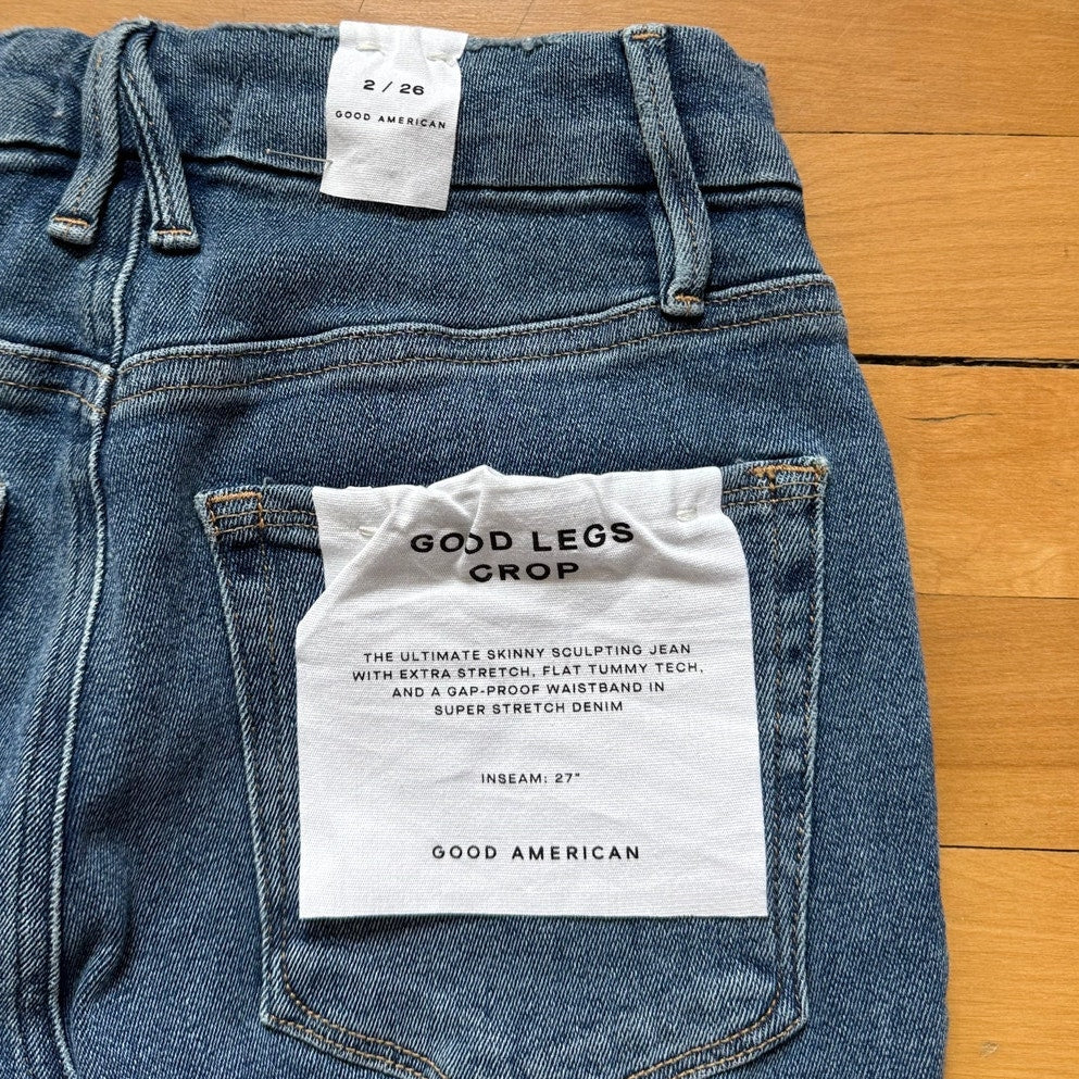 NWT Good American Good Legs Crop Skinny Jeans - Women’s Size 2/26