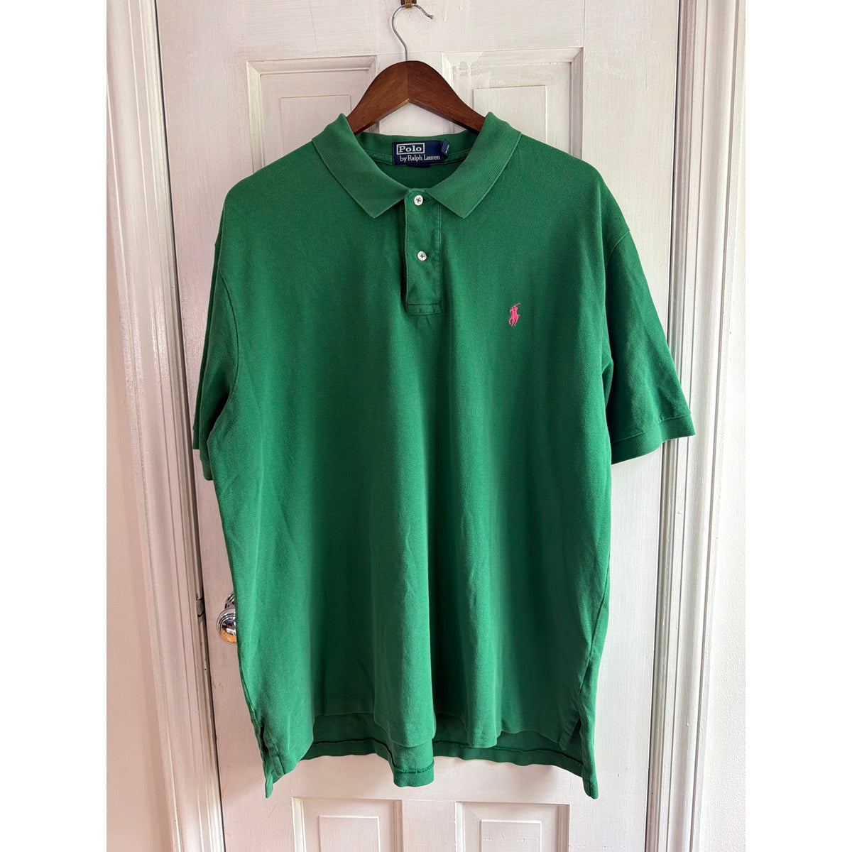 Polo Ralph Lauren Green Polo Shirt Men's Pink Pony XXL