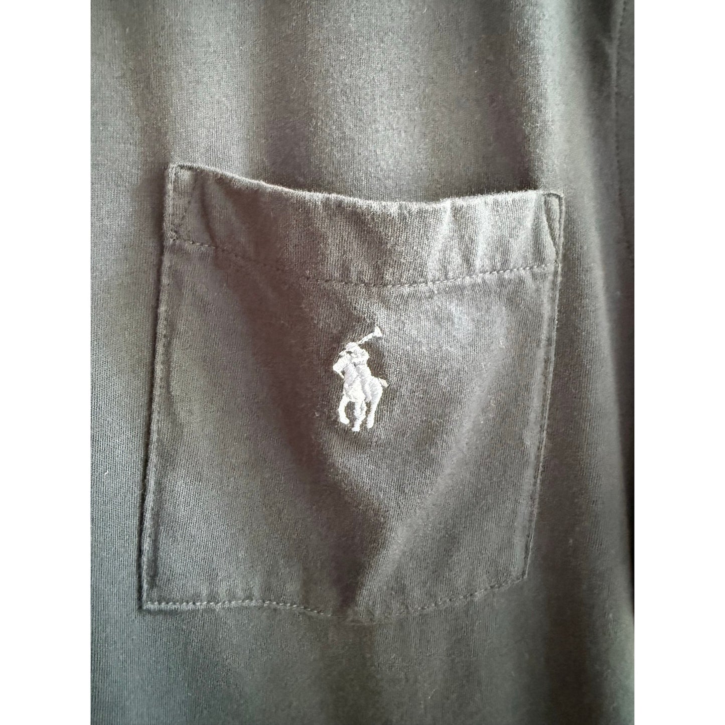 Polo Ralph Lauren Navy Polo Shirt Men's White Pocket Pony SM