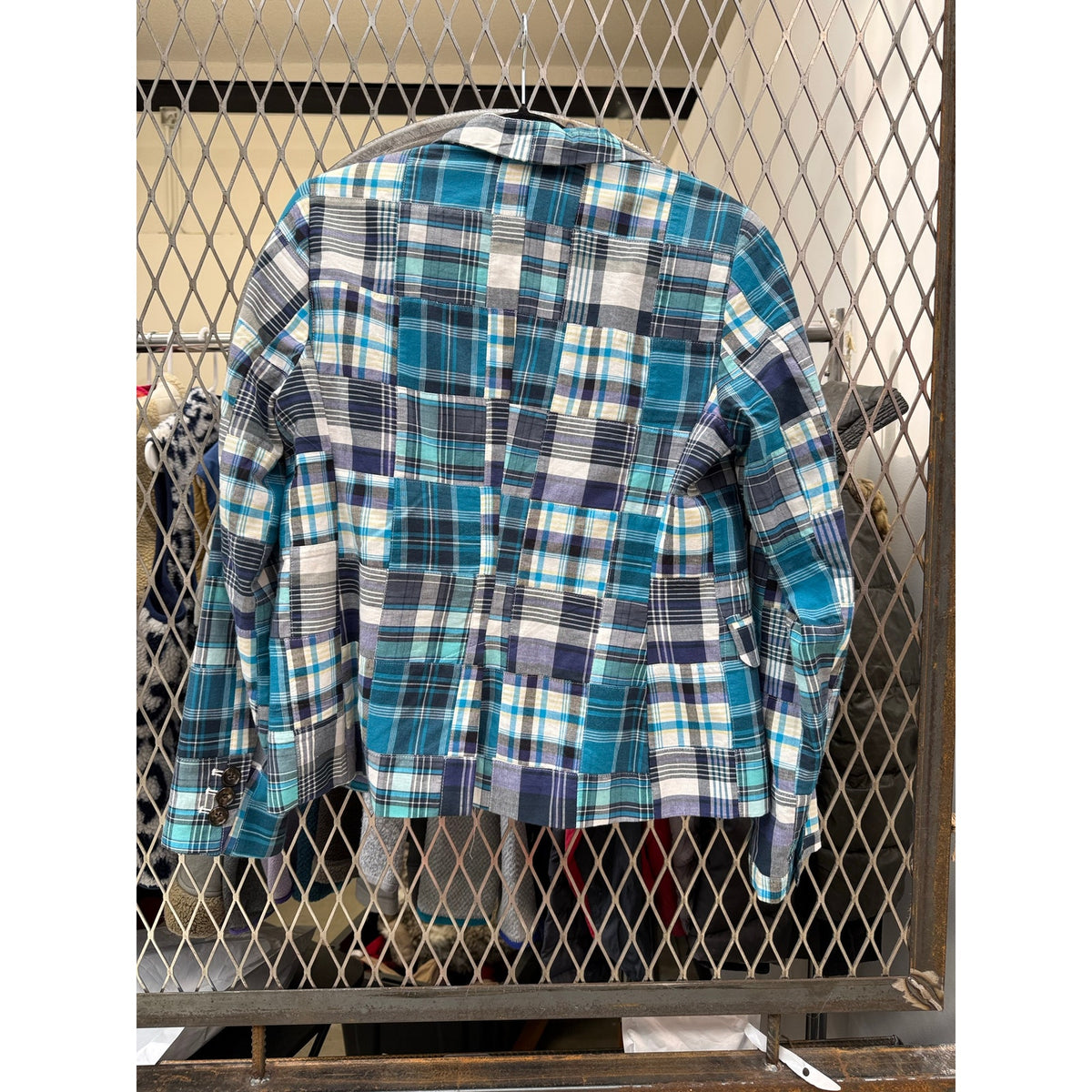 Talbots Women's Size 8 Blue Green Plaid Cotton Blazer Jacket Preppy Classic