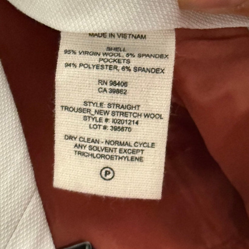 Theory Straight Trouser in New Stretch Wool - Size 2 - EUC