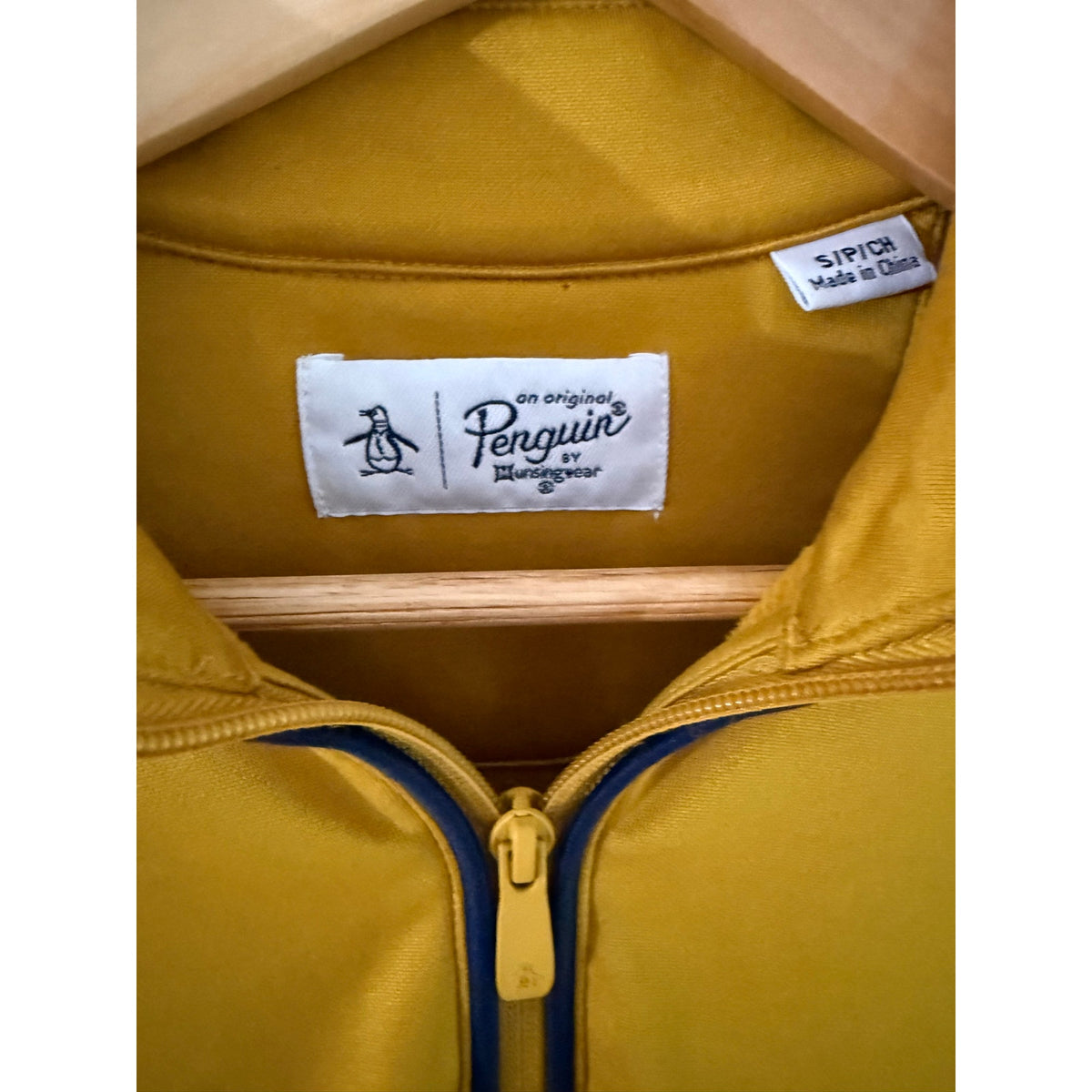 Original Penguin Quarter Zip Pullover Sweater Small Gold Mustard Yellow Striped