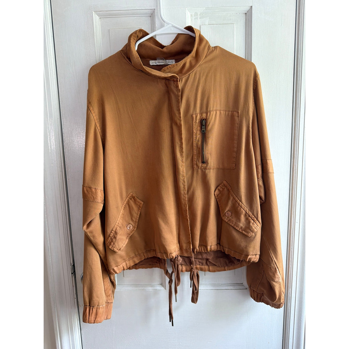 Young Fabulous & Broke YFB Yellow Utility Zipper Jacket Medium EUC