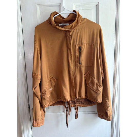 Young Fabulous & Broke YFB Yellow Utility Zipper Jacket Medium EUC