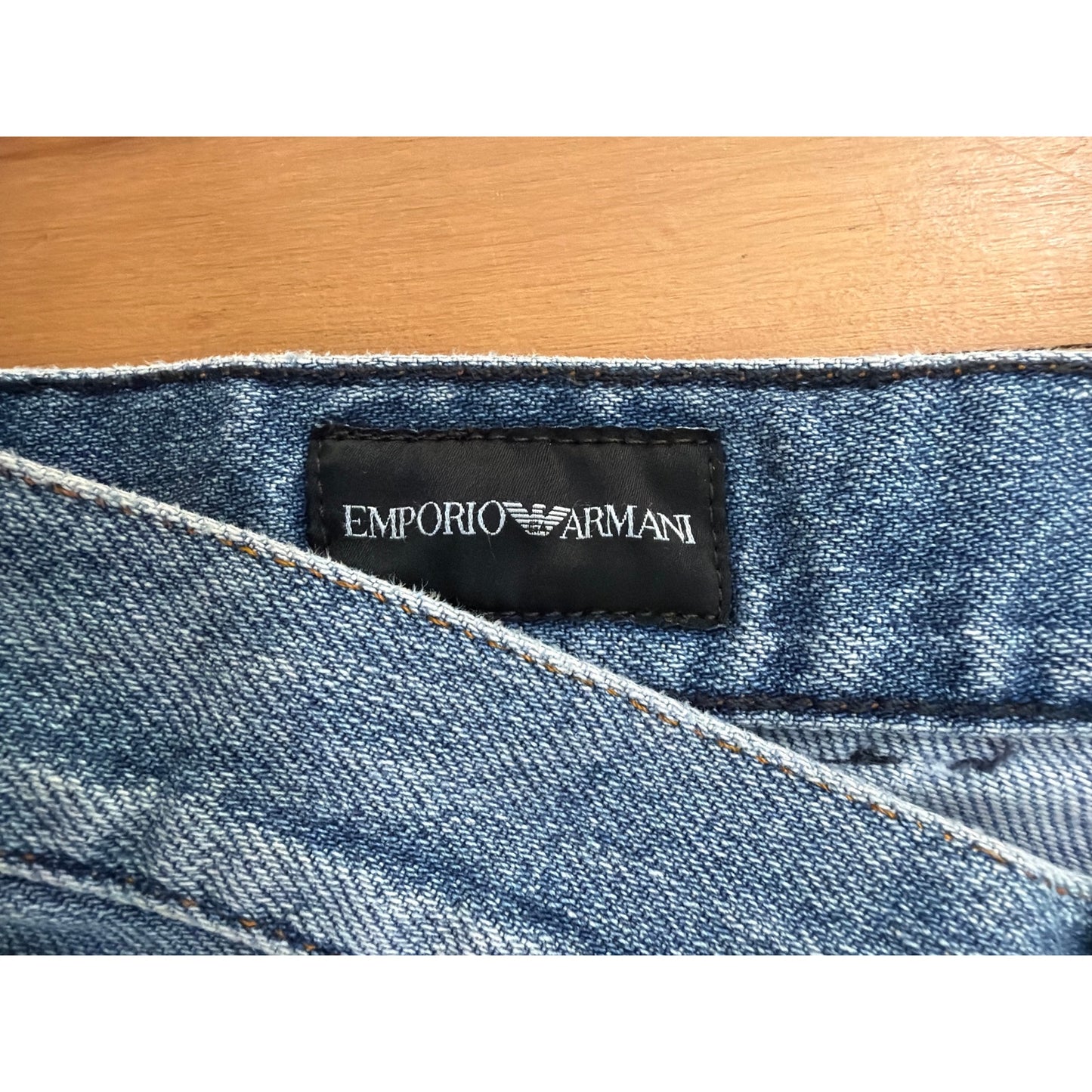 Emporio Armani Size 34 Light Wash Relax Fit Straight Leg Jeans
