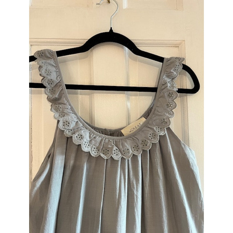 the Great. Magnolia eyelet tiered dress,  grey blue, Size 1, Small