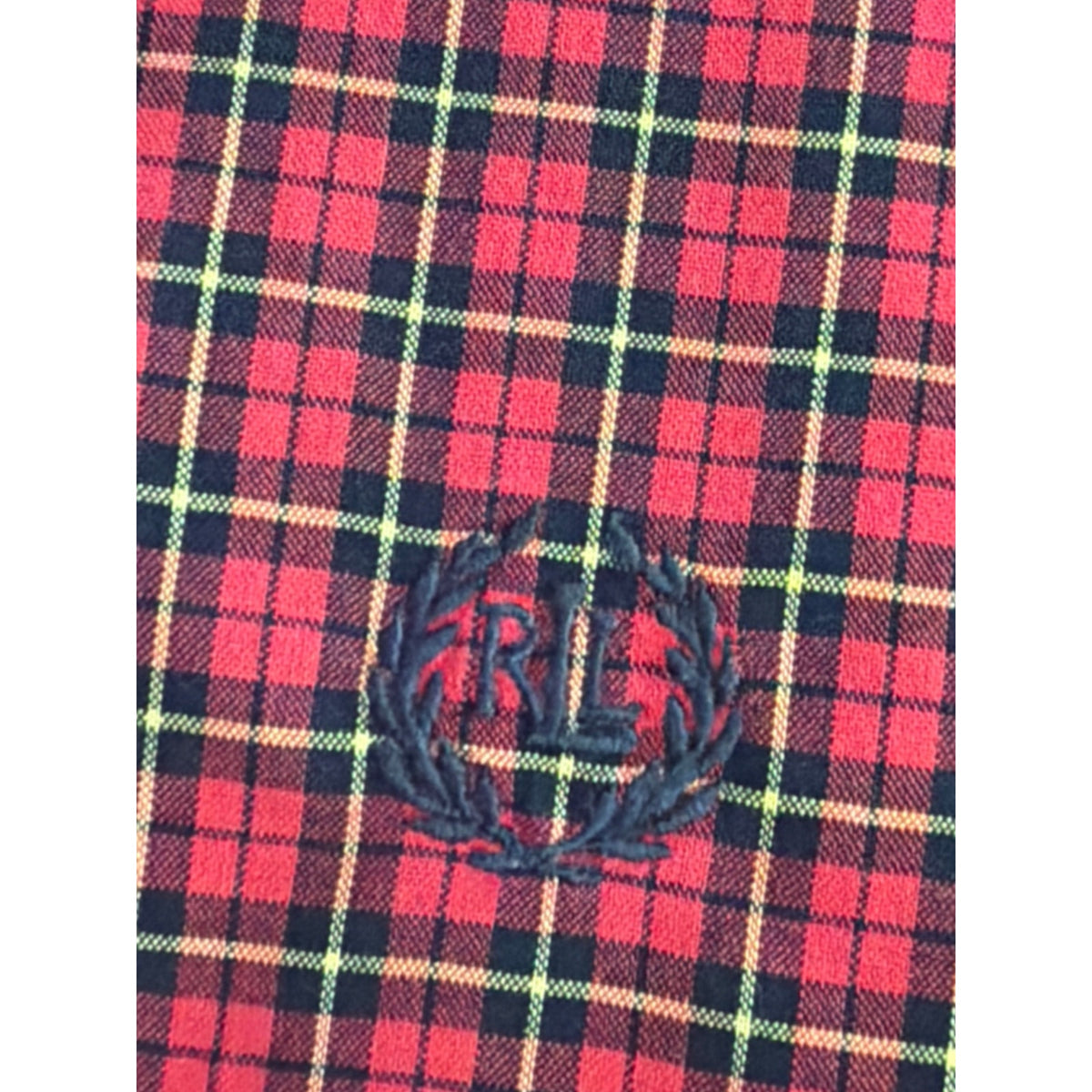 Lauren Ralph Lauren Red Green Yellow Plaid Button Up Shirt Slim Fit 15.5 32/33