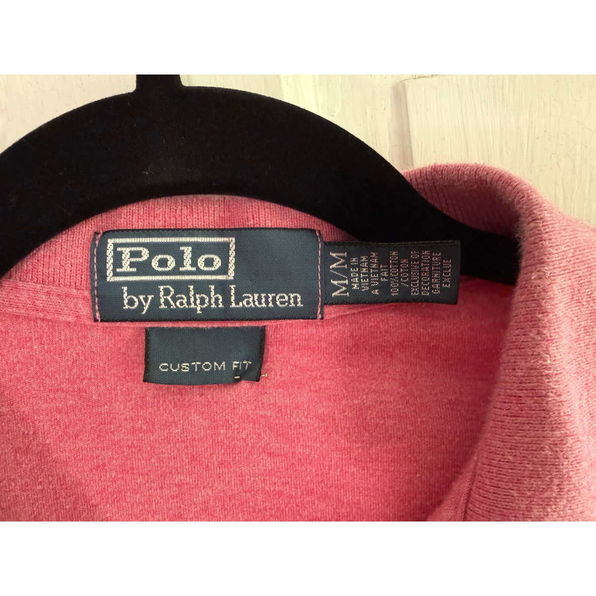 Vintage Polo Ralph Lauren Pink Mesh Polo Shirt Men's Medium EUC Blue Pony