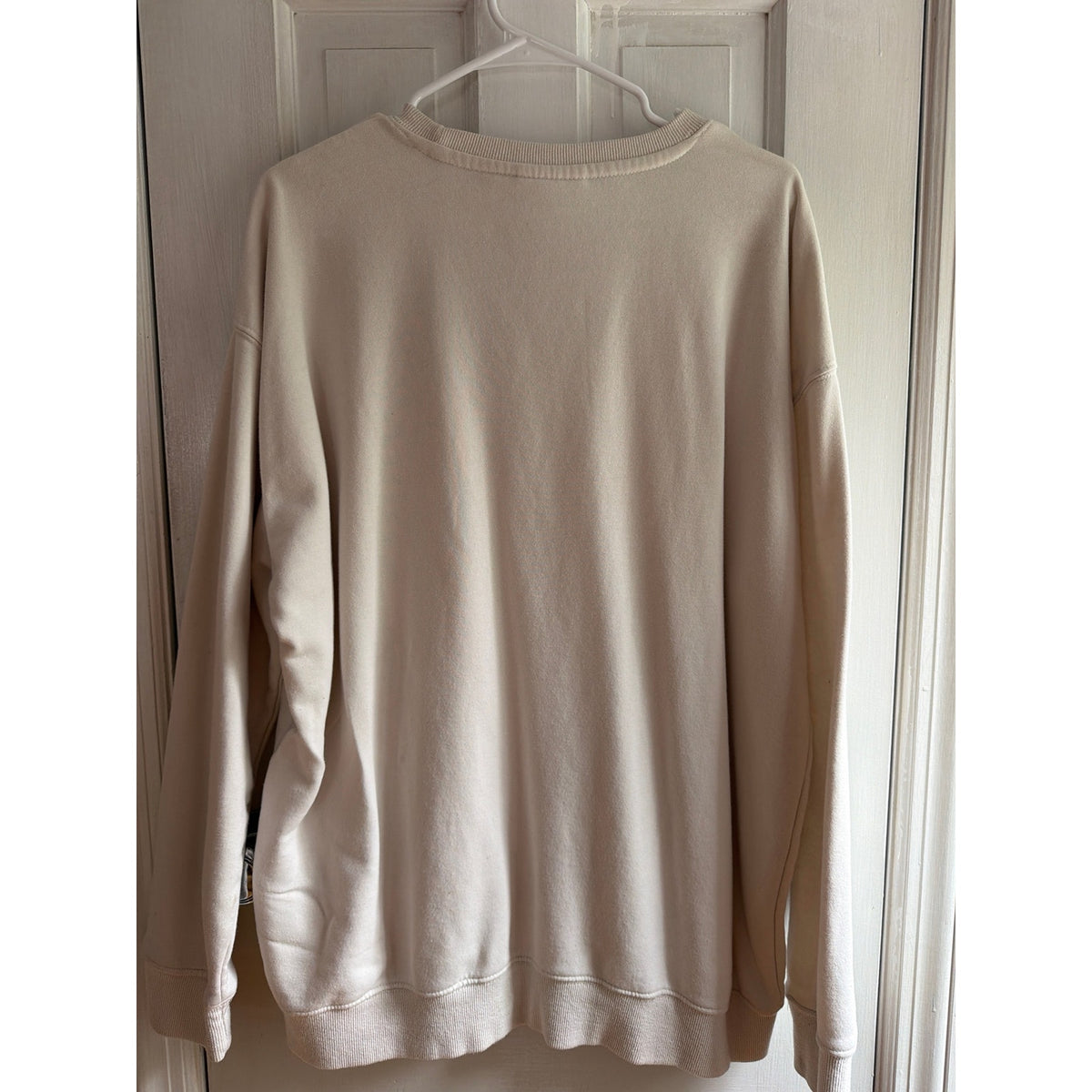 Lotus Fashion Los Angeles Giddy Up Cowgirl Oversized Sweatshirt Size XL Cream