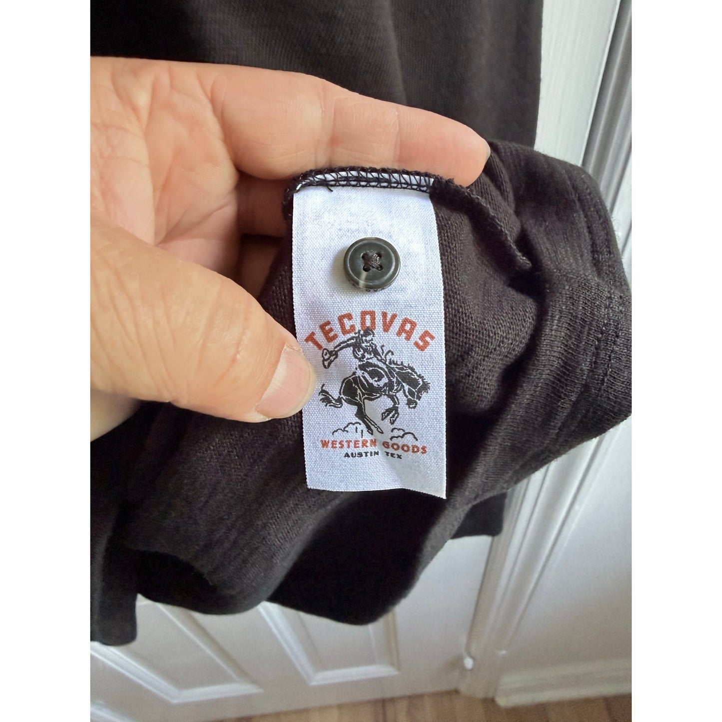 Tecovas Shirt Mens Large Black Henley Long Sleeve Premium Cotton NWT New