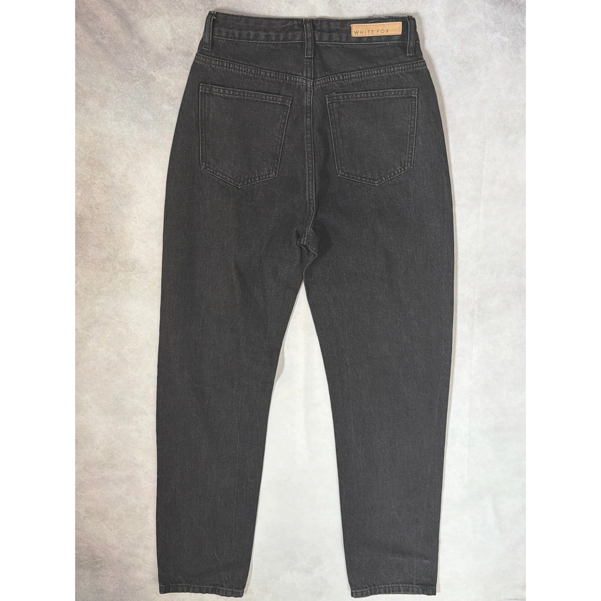 White Fox High Rise Straight Leg Jeans Size S Washed Black Charcoal Denim Skater