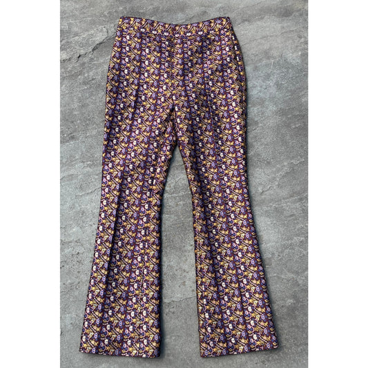 Tory Burch Relaxed-Fit Silk Holiday Jacquard Pants 🤍 | Size 2