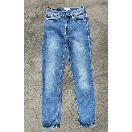 RE/DONE Originals High Rise Skinny Jeans Dusty Blue Size 26 | Fall Transition