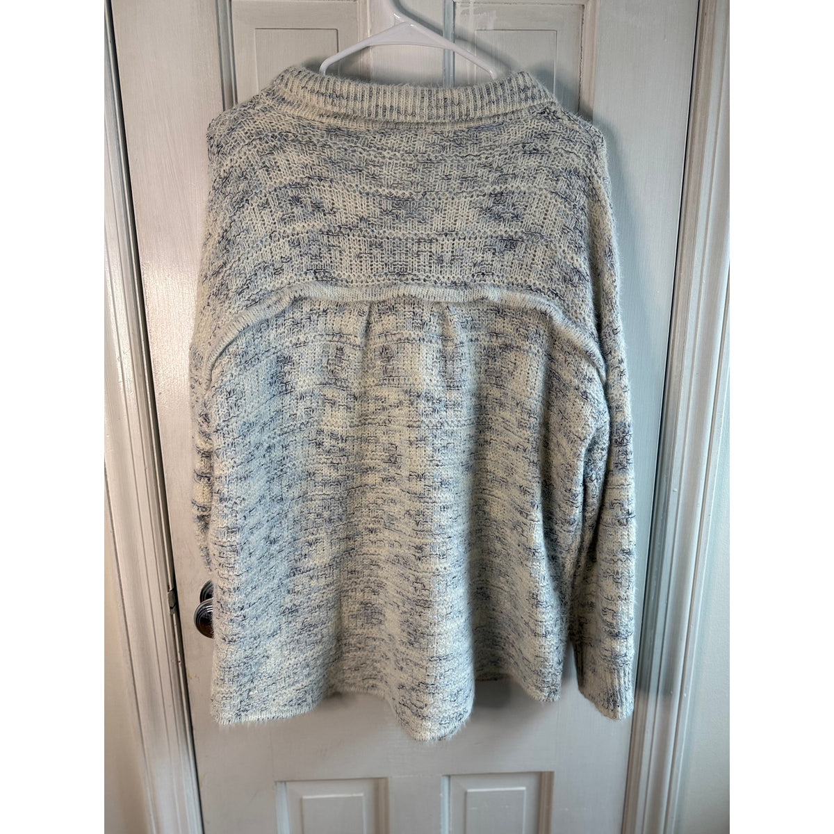 Sioni Blue & White Marled Knit Cardigan - Women’s Large - Excellent Condition