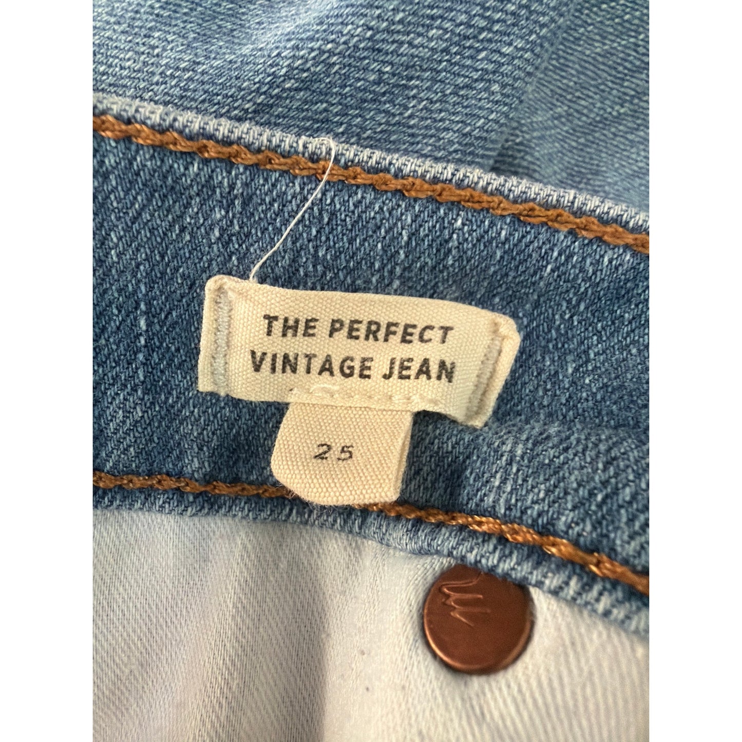 Madewell Size 25 The Perfect Vintage High Rise Light Wash Distressed