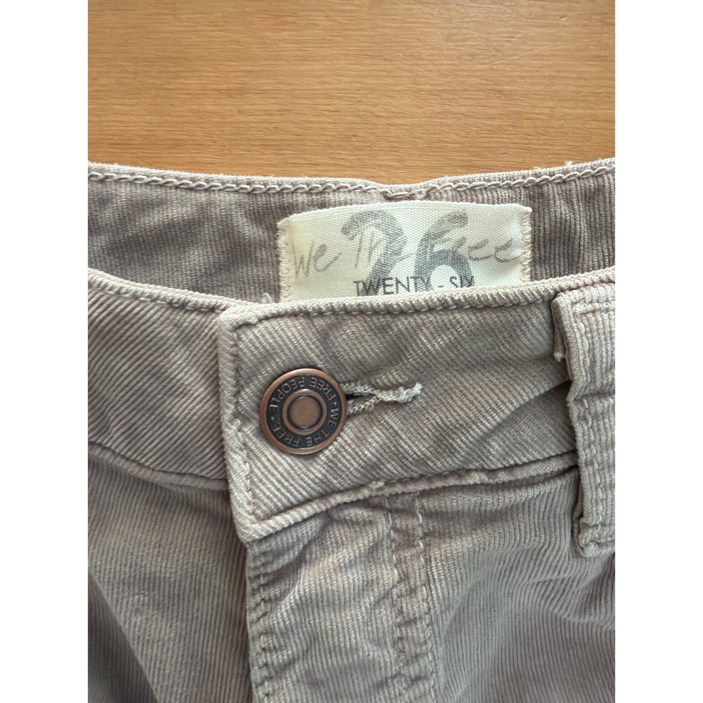 We The Free Size 26 Faded Brown Corduroy High Rise Pants