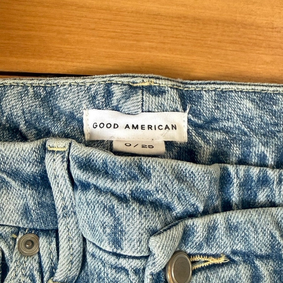 Good American Good Classic Slim Jeans Light Wash 0/25 EUC