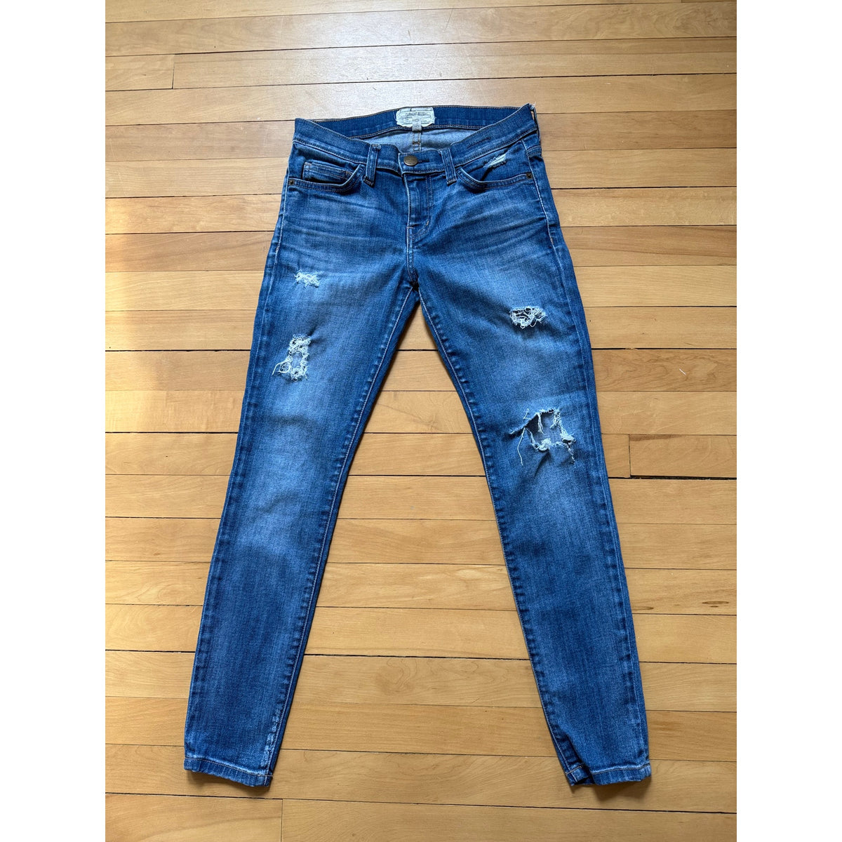 NWT Current/Elliott The Stiletto Skinny Jeans - Distressed Blue - Women’s Size 25