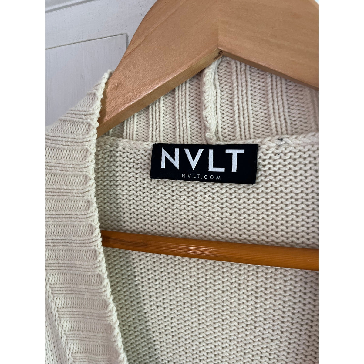 NVLT Anthropologie Oversized Knit Cardigan Cream Black Fair Isle XS