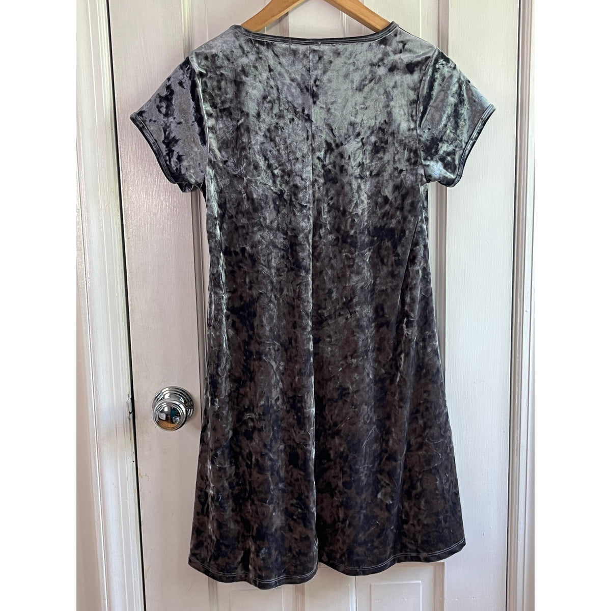 Z Supply Nivea Crushed Velvet Mini Sheath Dress XS - Silver ✨👗